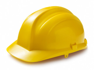 Yellow hard hat isolated on white background