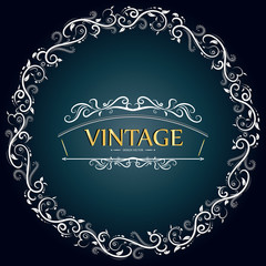 Calligraphic vintage frame border vector illustration