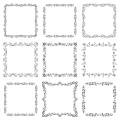vector set of decorative vintage calligraphic frame