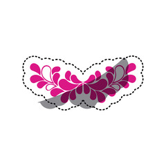 pink leaves decoration icon, vector illustraction design image