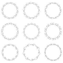 vector set of decorative vintage calligraphic frame