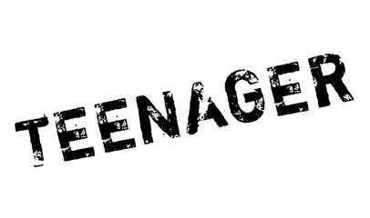 Teenager rubber stamp. Grunge design with dust scratches. Effects can be easily removed for a clean, crisp look. Color is easily changed.
