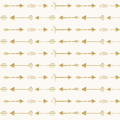 Hand drawn golden arrow pattern