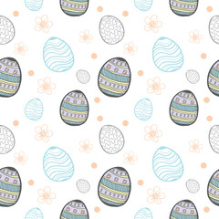 Easter eggs pattern seamless vector illustration background
