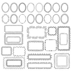 Set of hand drawn vector frames