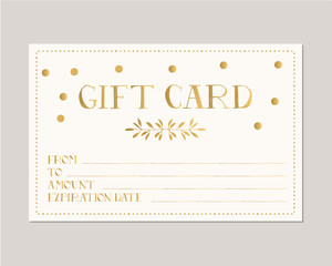 Golden Gift card template