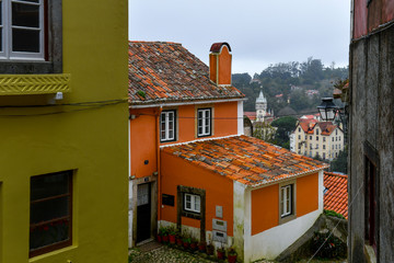 Sintra on a foggy and rainy day, Sintra, Portugal