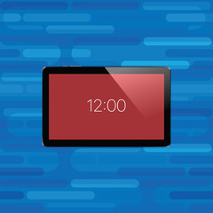 Digital tablet with shiny sensor screen. Electronic smart device. Mobile gadget.