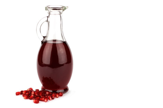 Pomegranate vinegar in bottle
