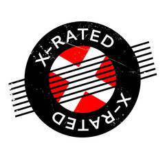 X-Rated rubber stamp. Grunge design with dust scratches. Effects can be easily removed for a clean, crisp look. Color is easily changed. - obrazy, fototapety, plakaty