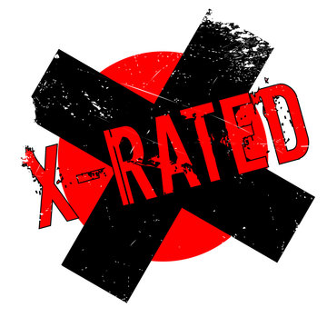 X-Rated rubber stamp. Grunge design with dust scratches. Effects can be easily removed for a clean, crisp look. Color is easily changed.