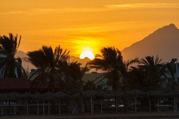 Obraz premium Sunset in Hurghada, Egypt