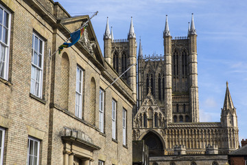 Fototapeta na wymiar Judges Lodgings and Lincoln Cathedral