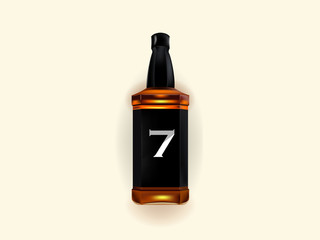 realistic illustration vector of a bottle of whiskey on light color background