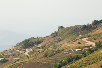 View point with mountain road in phu tubberk most famous travel place in thailand.