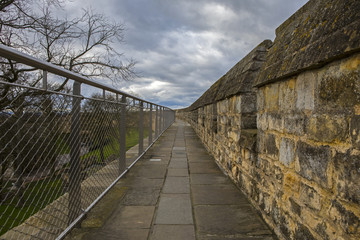 Fototapeta na wymiar Medieval Wall of Lincoln Castle