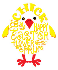 Easter egg in the form of chicken (cloud tag)