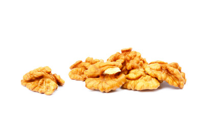 Healthy walnuts isolated on white background