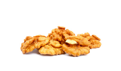 Healthy walnuts isolated on white background