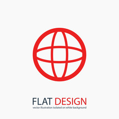 Globe Icon vector illustration. Flat design style