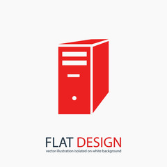 computer server icon, vector illustration. Flat design style