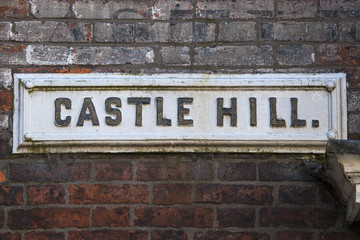 Obraz premium Castle Hill Street Sign in Lincoln, UK