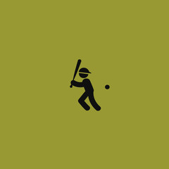 Fototapeta na wymiar Baseball player icon. flat design