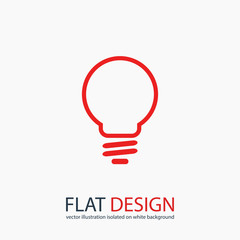 Light bulb  icon, vector illustration. Flat design style