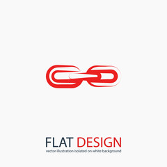 chain link  icon, vector illustration. Flat design style