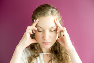 Young Beautiful Woman in Deep Thought