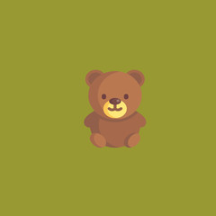 bear toy icon. flat design
