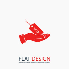 SALE tag icon, vector illustration. Flat design style 