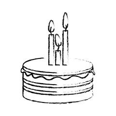 figure party cake with canddles icon, vector illustraction design