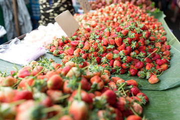 Fresh strawberry in wet market