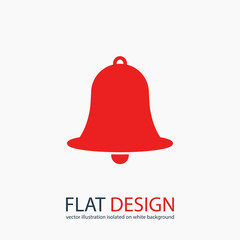 Bell icon, vector illustration. Flat design style 