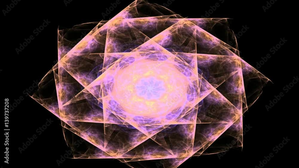 Poster fractal radial pattern on the subject of science technology and design