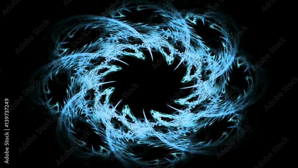 Poster fractal radial pattern on the subject of science technology and design
