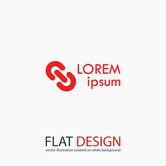 chain link icon, vector illustration. Flat design style