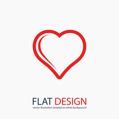 Heart Icon, vector illustration. Flat design style