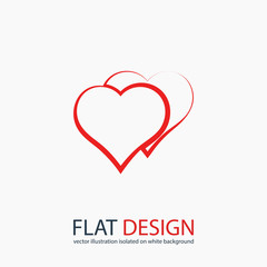 Heart Icon, vector illustration. Flat design style