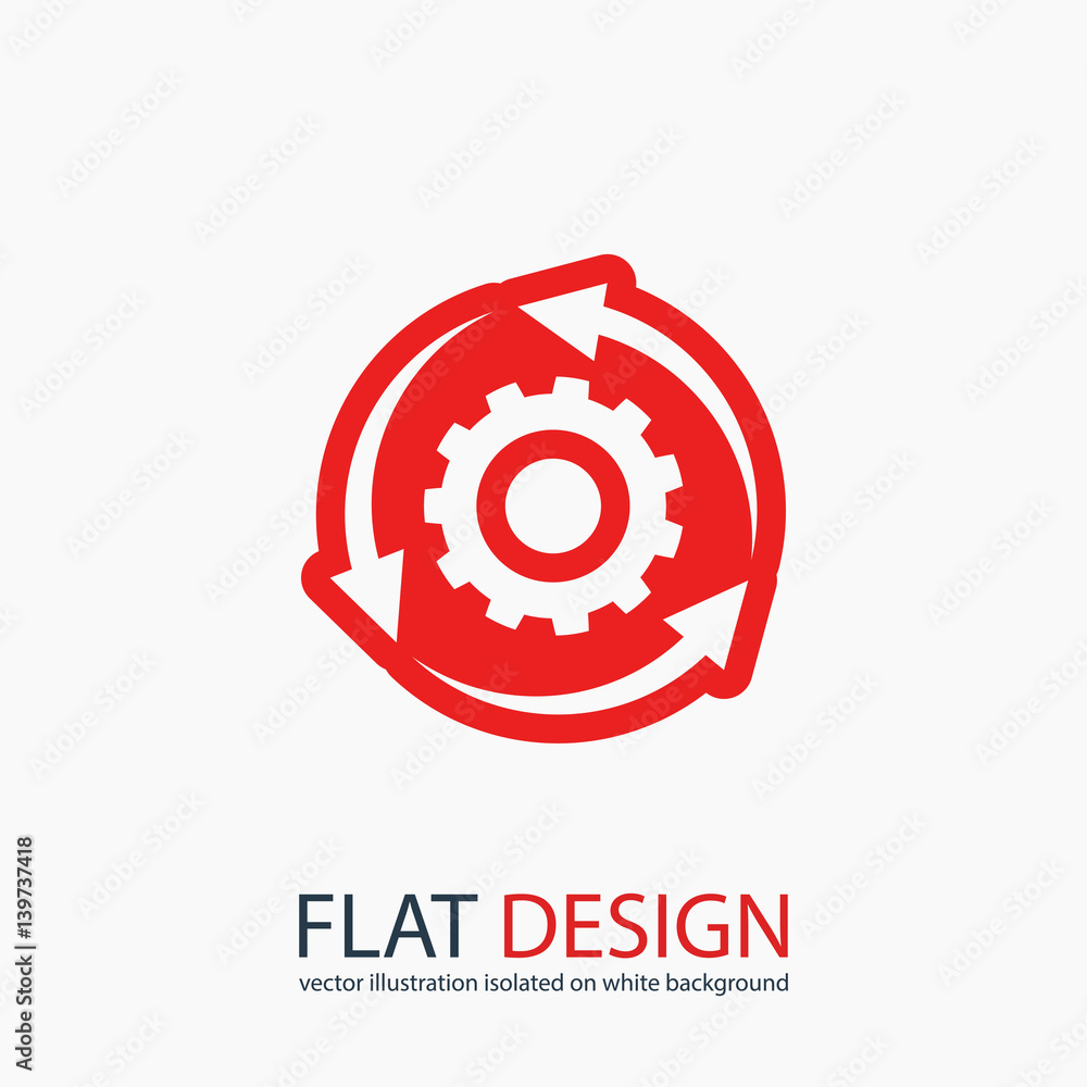 Poster setting parameters, circular arrows icon, vector illustration. flat design style