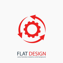 setting parameters, circular arrows  icon, vector illustration. Flat design style
