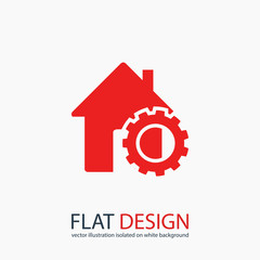 setting parameters, house icon, vector illustration. Flat design style