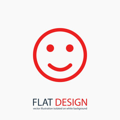 Smile Icon, vector illustration. Flat design style