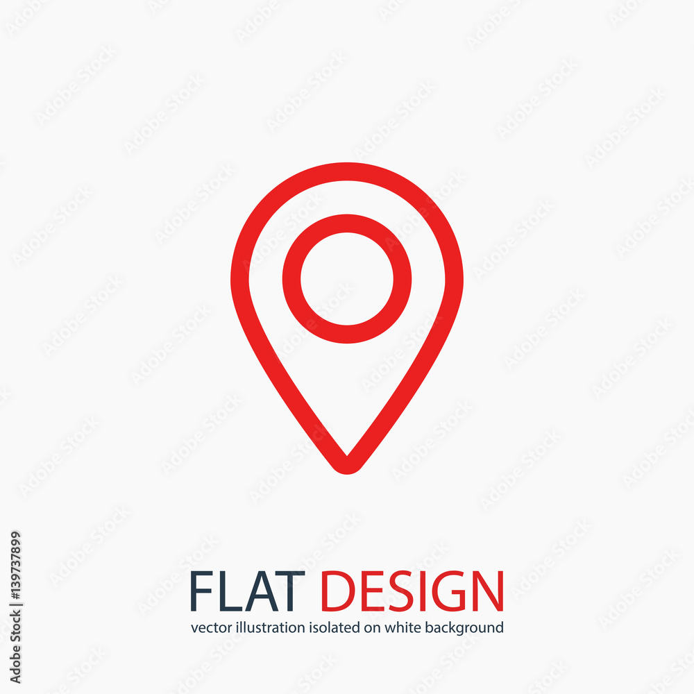 Poster map pointer flat icon, vector illustration. flat design style