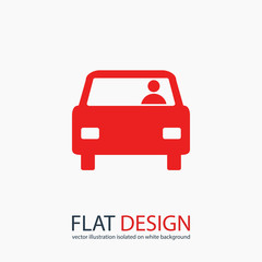 Car icon, vector illustration. Flat design style
