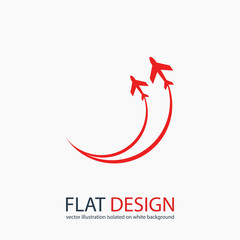Airplane symbols icon,  vector illustration. Flat design style