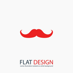Obraz premium mustache icon, vector illustration. Flat design style 