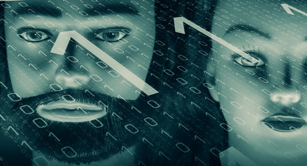 Virus cyber attack, binary code background