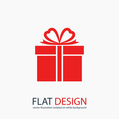 gift  icon, vector illustration. Flat design style 